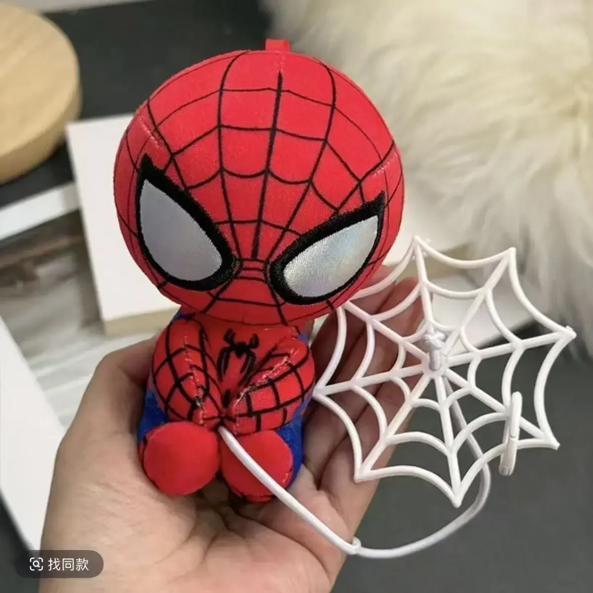 New 10cm Super hero Spider  Inverted Plush Toy Pendant Doll Keychain Backpack Pendant Fun Doll Gift for Friends