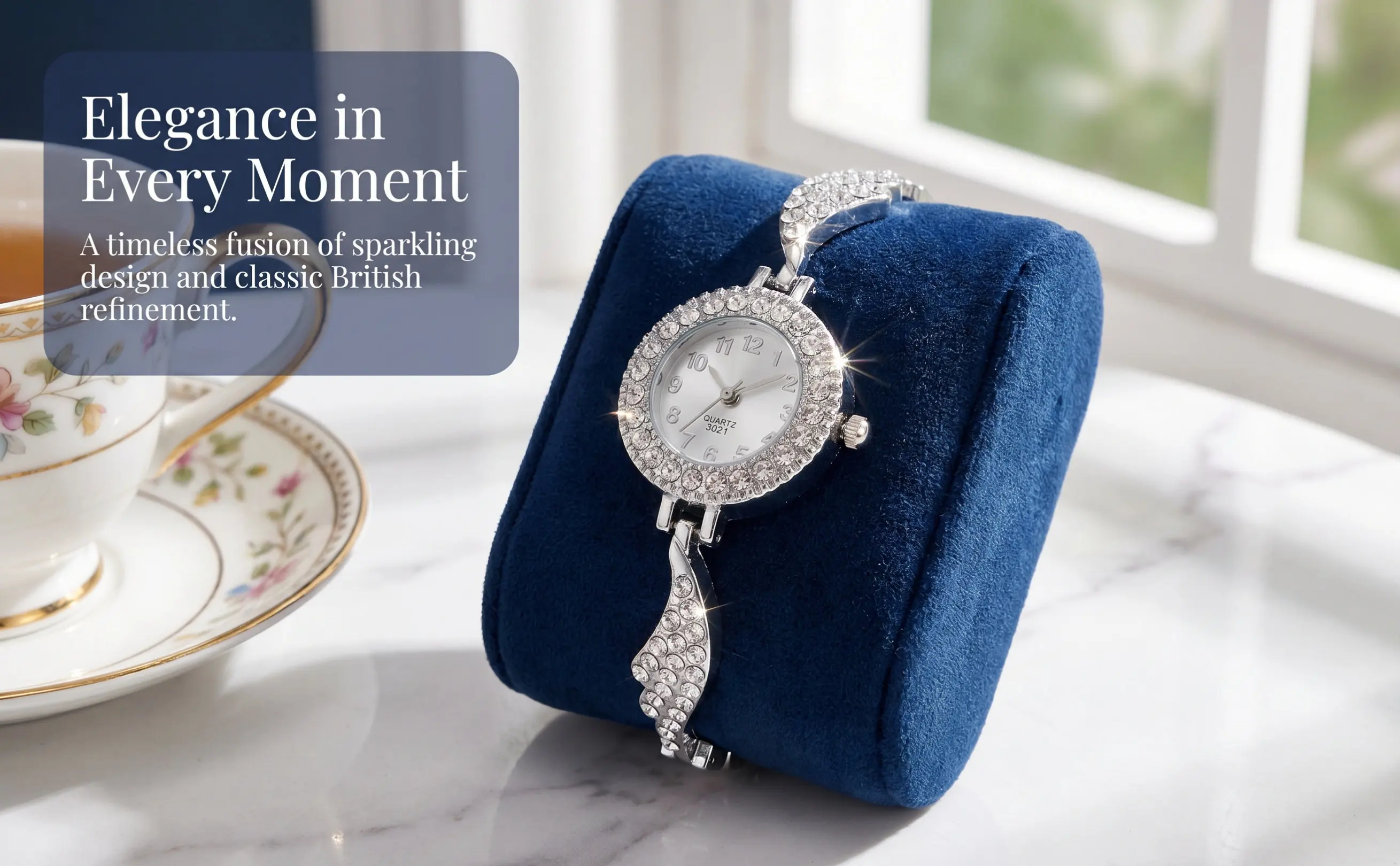 Luxury Watch Gift For Her - 1Pcs Women's Rhinestone Wing Quartz Watch