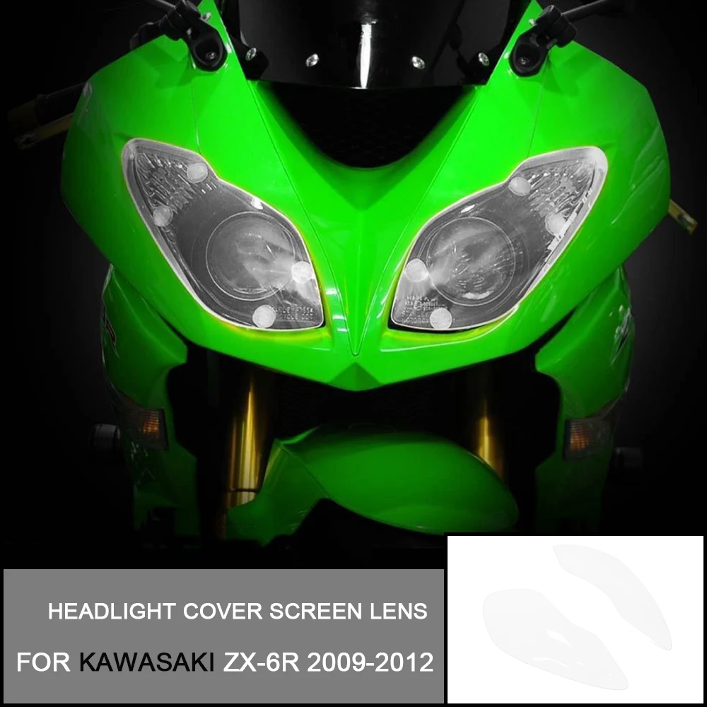 

For Kawasaki ZX-6R zx6r 2009 2010 2011 2012 Headlight Cover Screen Lens Protector Headlight Protection Guard Cover