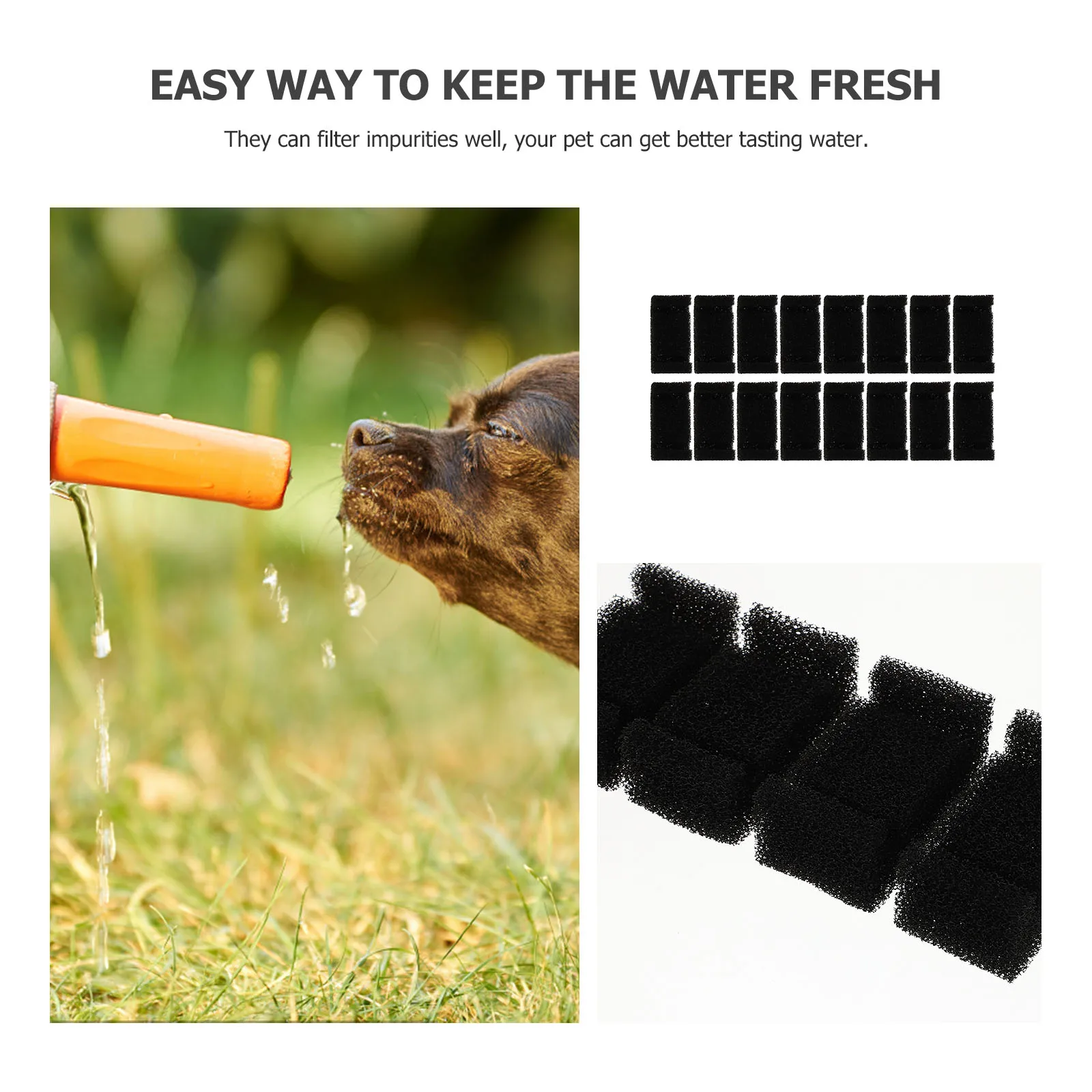

16Pcs Cotton Filter Mesh Pet Water Fountain Filters Replacement Tool for Cleaner Fresh Water Protecting Pump Household Use
