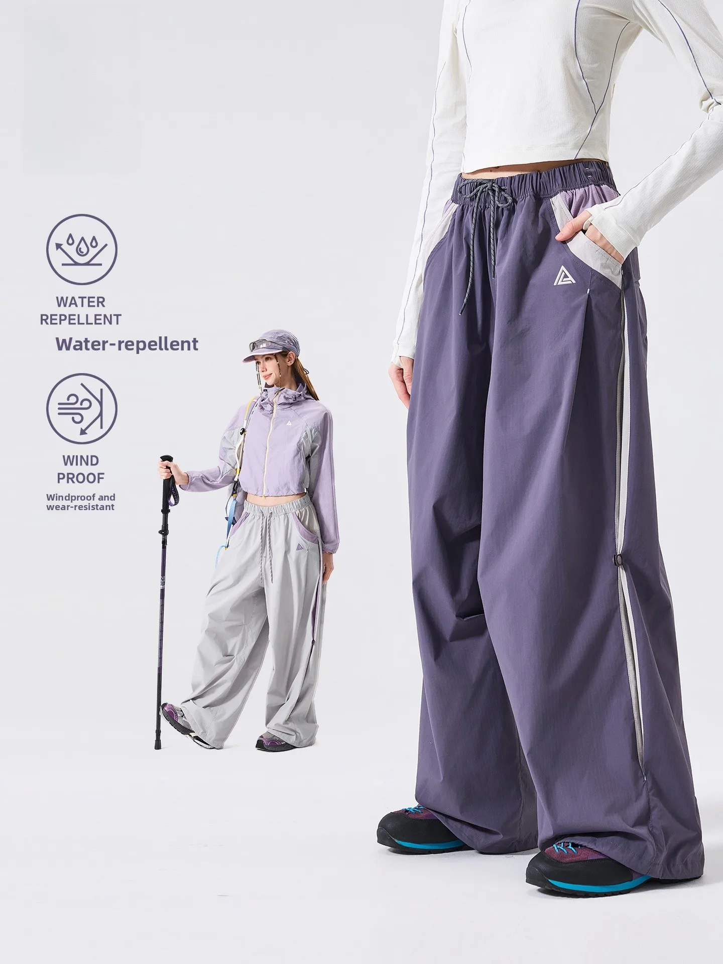 LAZY DAY Outdoor Waterproof Windproof Quick Dry Paratrooper Pants Women's Spring Summer Oversized Workwear Long Trousers