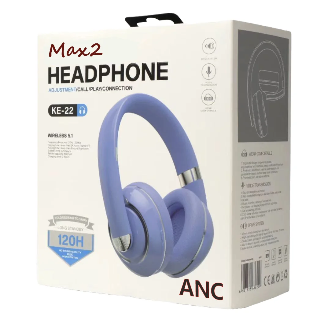 

Hot sell 2025 MAX 2 Air USB-C Max Wireless Headphones with ANC Noise Cancelling LED Battery Indicator Real Serial Numbers
