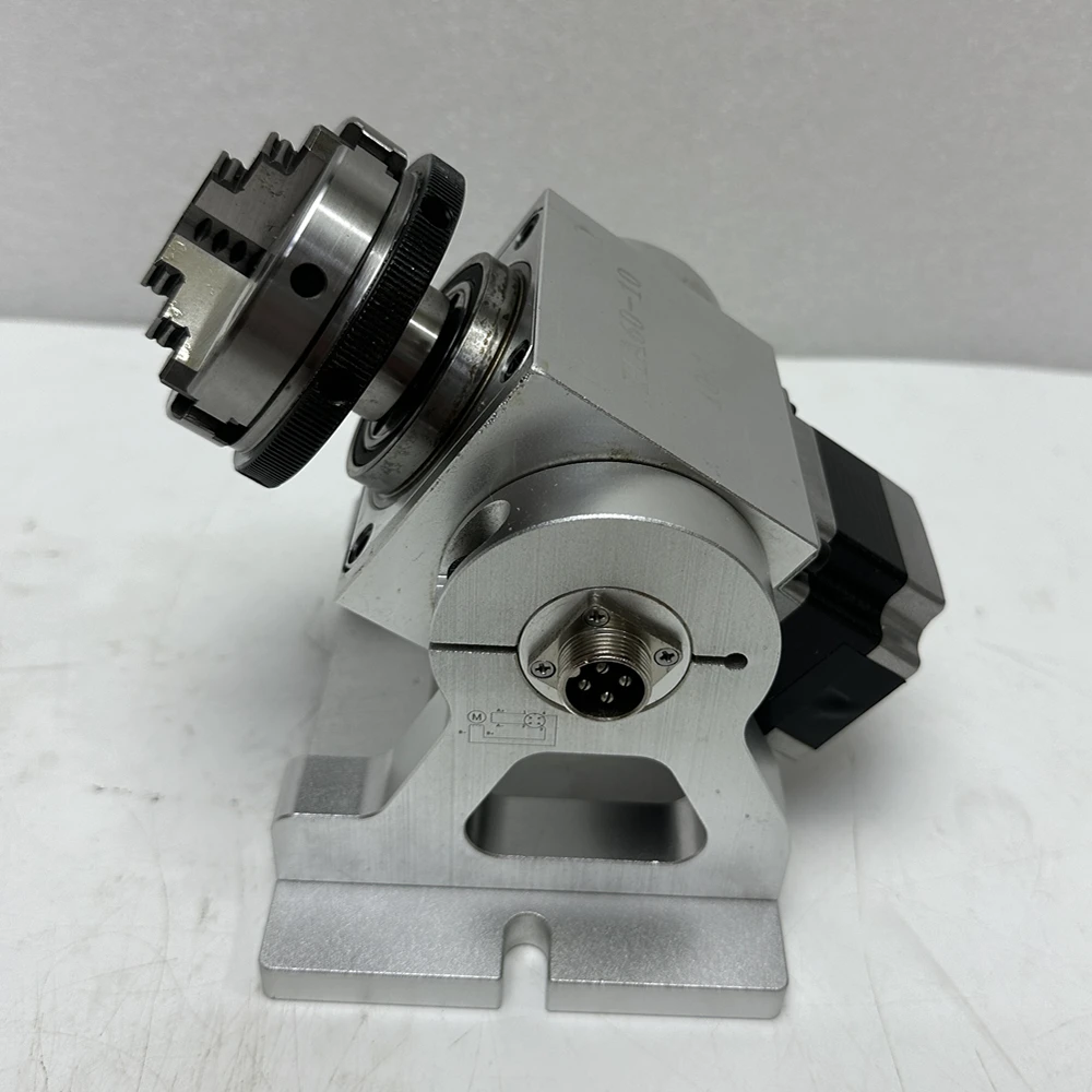 CNC Planetary Gear Rotary Axis 65mm 3 Jaw Chuck A Axis Speed Reducing Ratio 10:1 NEMA 23 Motor CNC Laser Marking Engraver Tools