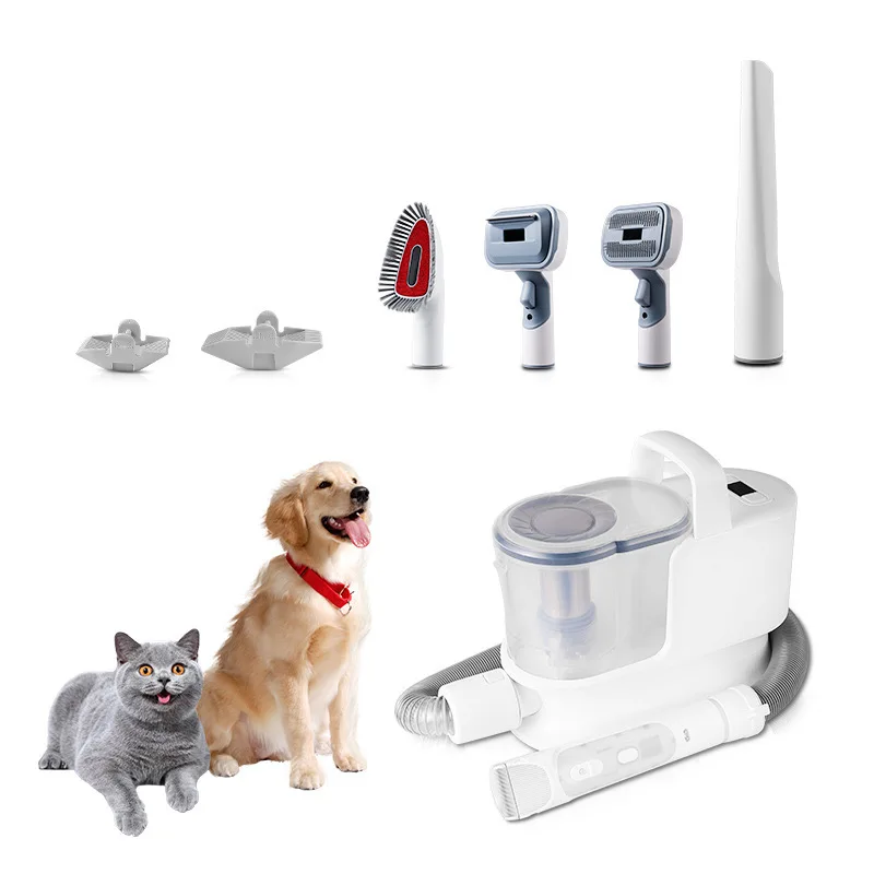 5 In 1 Pet Grooming Kit With Vacuum Cleaner Suction Pet Hair Brush With Release Button Vacuum Grooming Tool