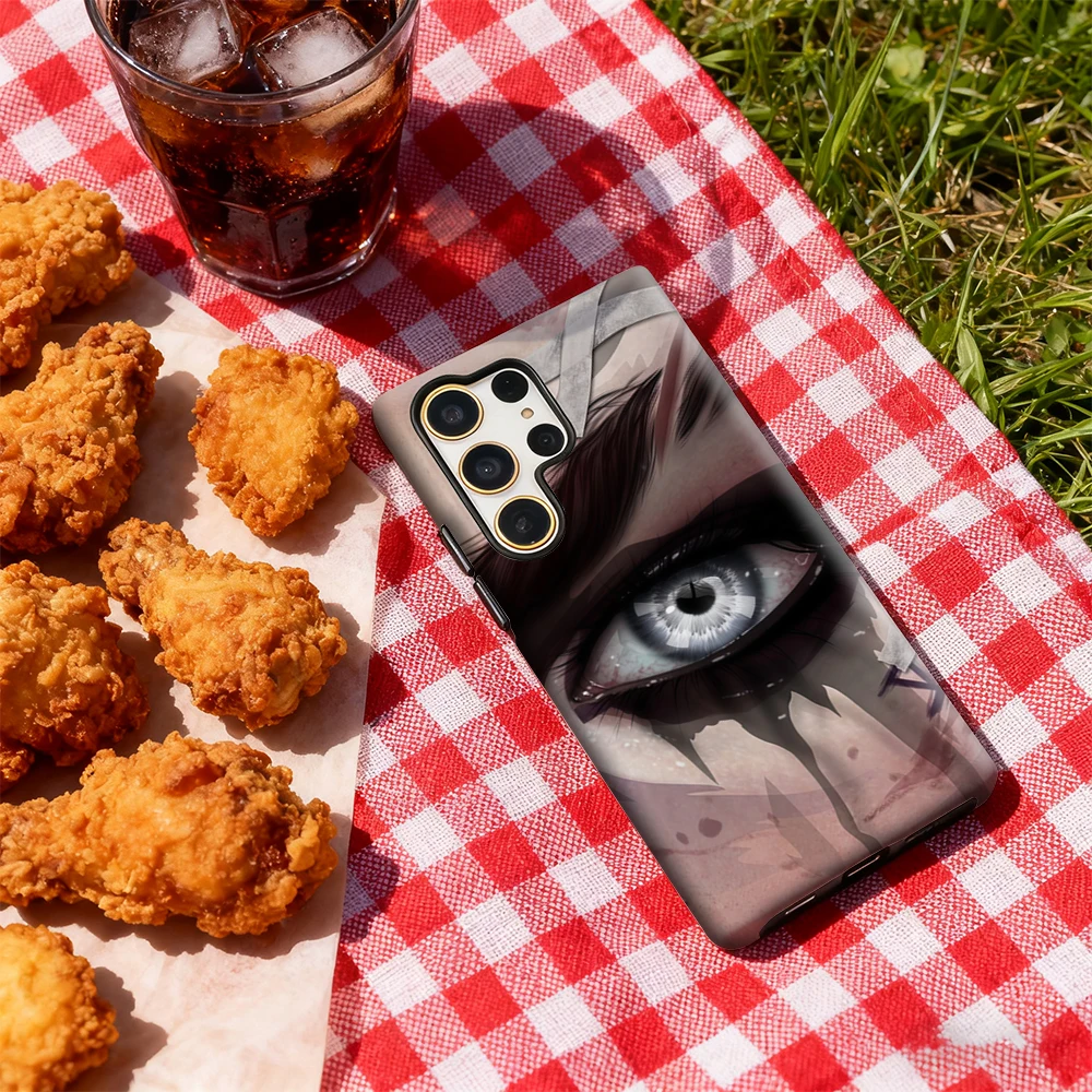 حافظة هاتف Vi's Eyes لهاتف سامسونج جالاكسي S25 Ultra S24 S23 Ultra Plus غطاء خلفي لامع بطبقة مزدوجة #5