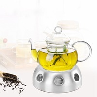 Round Base Heater Stainless Steel Candle Coffee Milk Teapot Tea Holder Warmer QN
