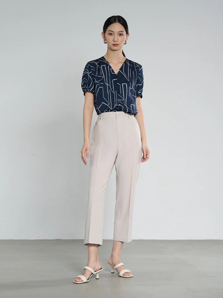 

Двусторонний шелковый эластичный топ с V-образным вырезом на пуговицах, повседневный, женский, модный, весна-лето 2023