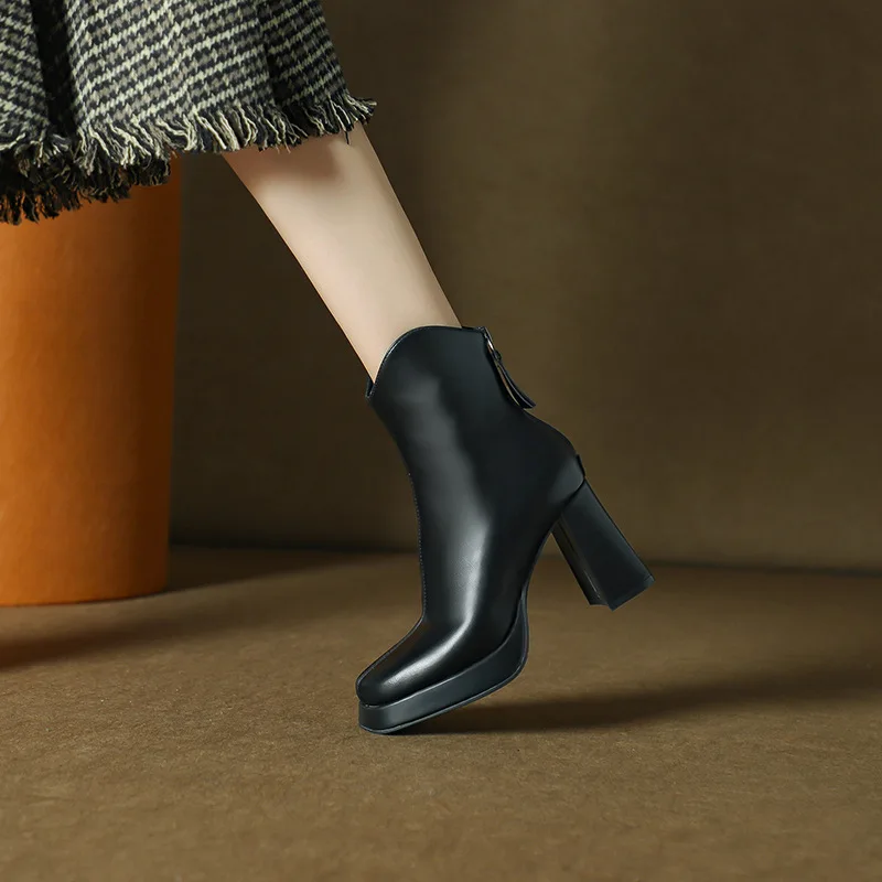2025 Winter New Product Women's Woman Vulcanize Shoes Women Ankle Mid-calf Platform Boots Female Buty Damskie Talons Hauts