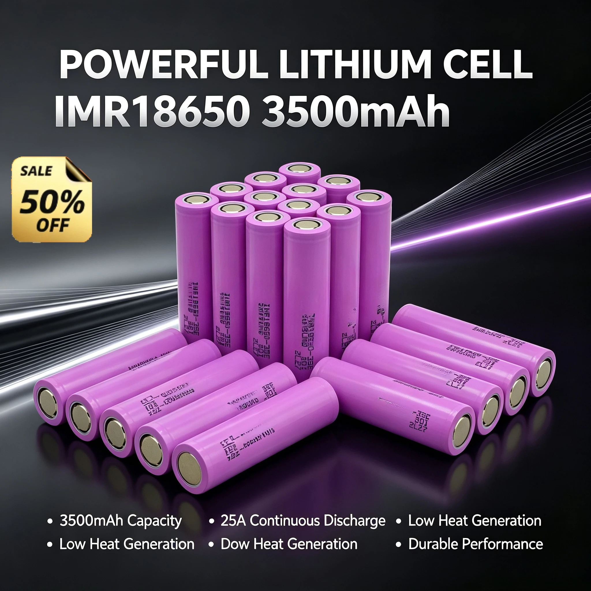 Anti Thermal Runaway INR18650-35E 18650 Battery 3.7V 3500mAh 25A Stable Output Real Capacity Off-Grid Solar Light Lithium Cell