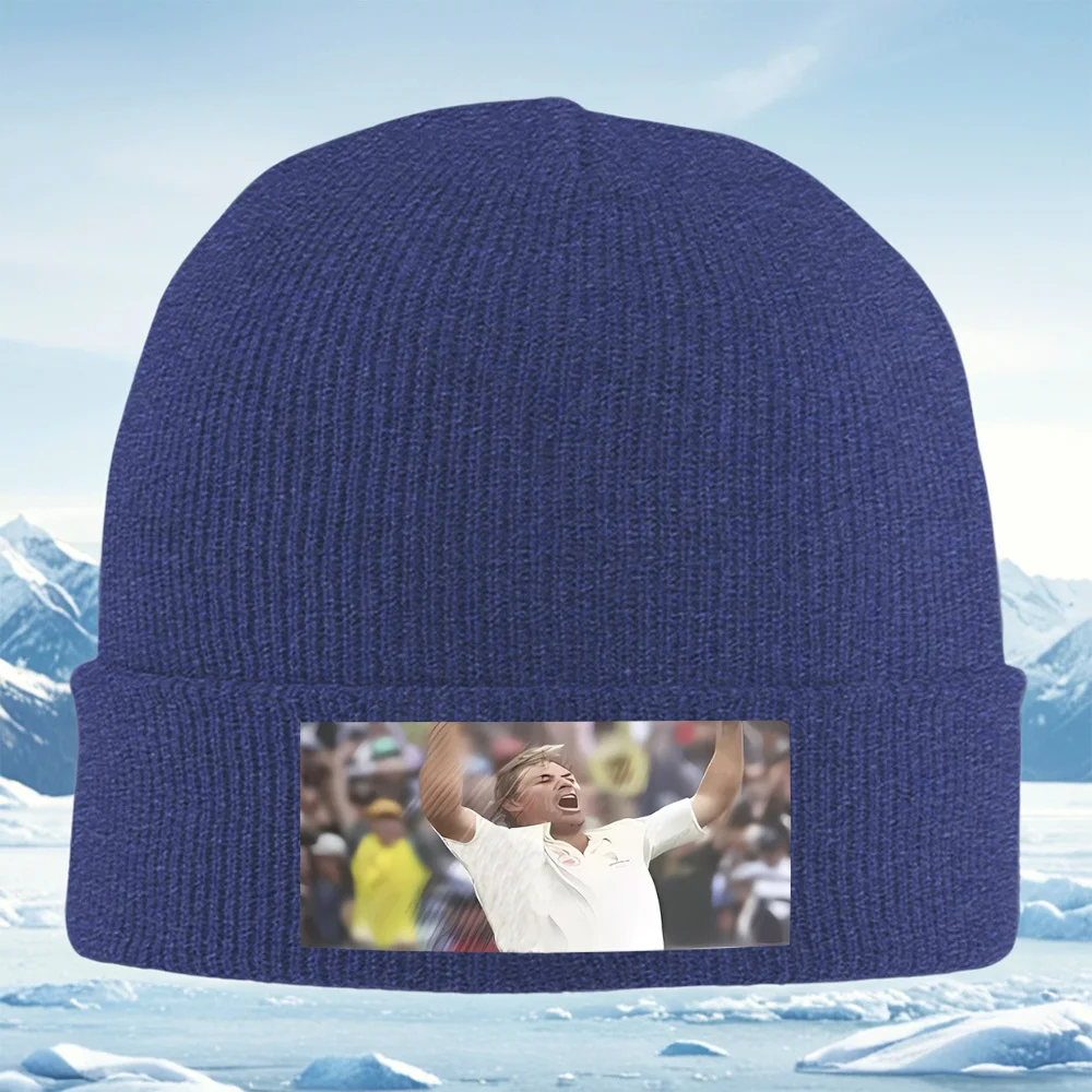 Celebrazione del giocatore di cricket, bracci sollevati, allevamento della folla Uomo Donna Cappello lavorato a maglia unisex Berretto Pullover Berretto invernale termico caldo Chris