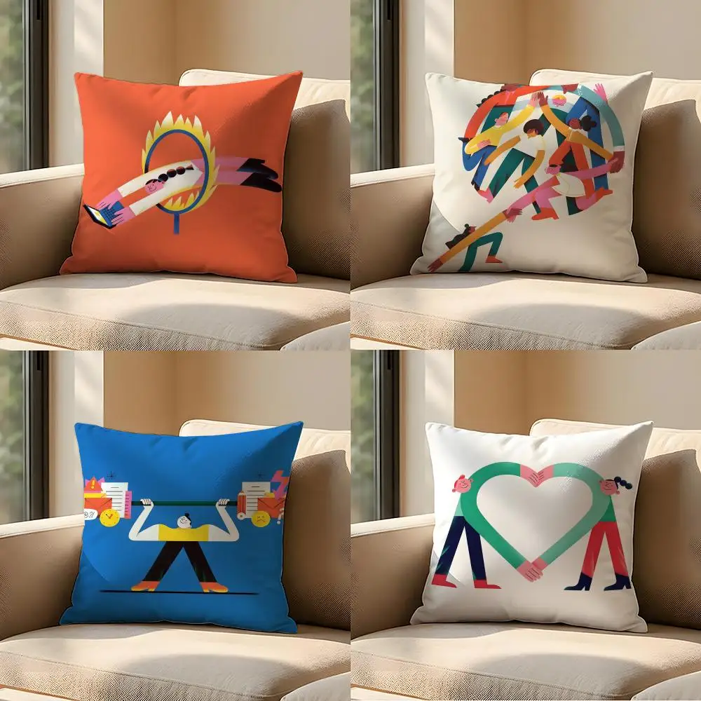 Funda de cojín de la artista T-Tania Y-Yakunova, cojín cuadrado para sofá, sala de estar, dormitorio, cabecero, respaldo, para la siesta