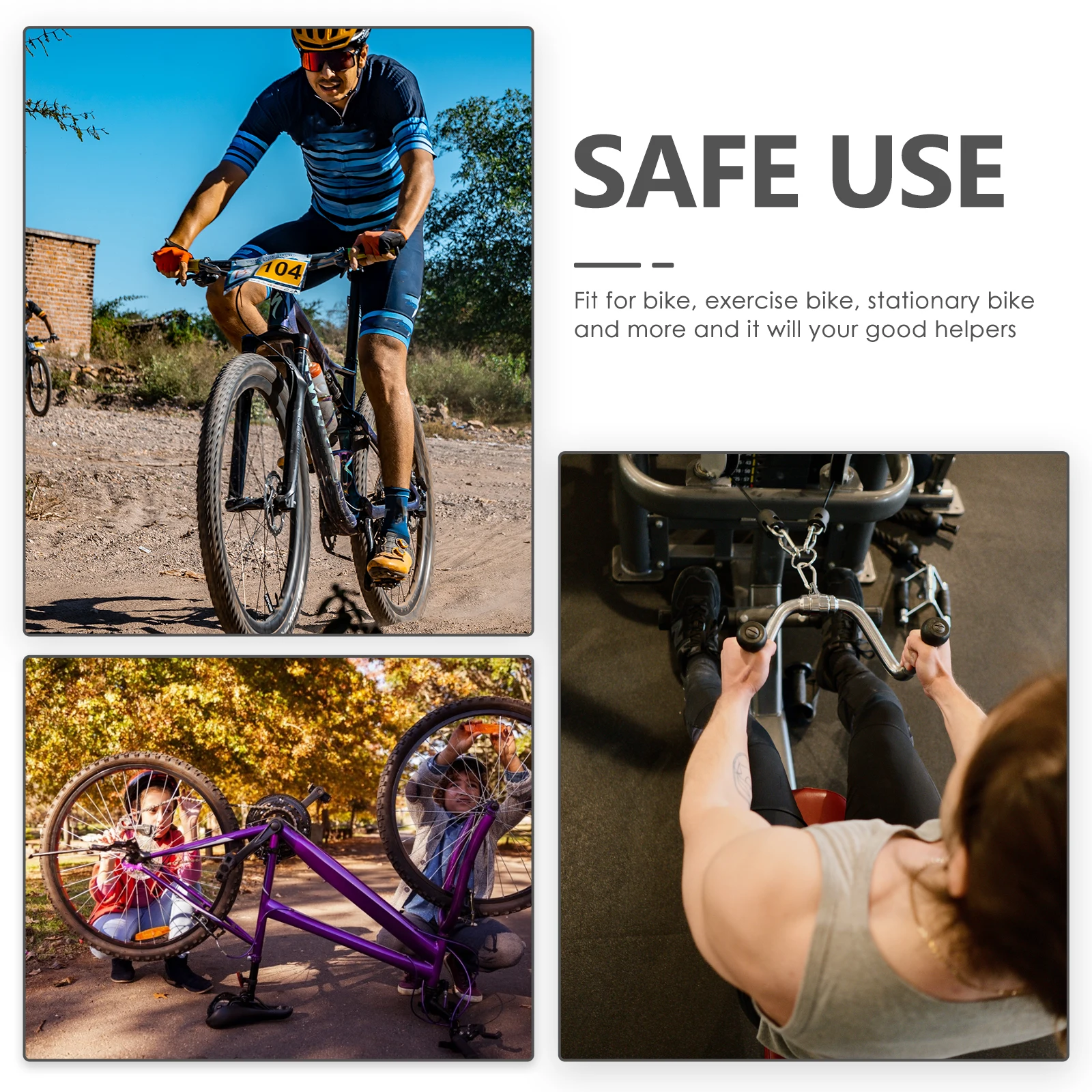 

6pcs Anti-Skid Pedal Premium Metal Bike Toe Straps Replacement Portable Fixing Clamp Straps For Exercise Bike Cycling