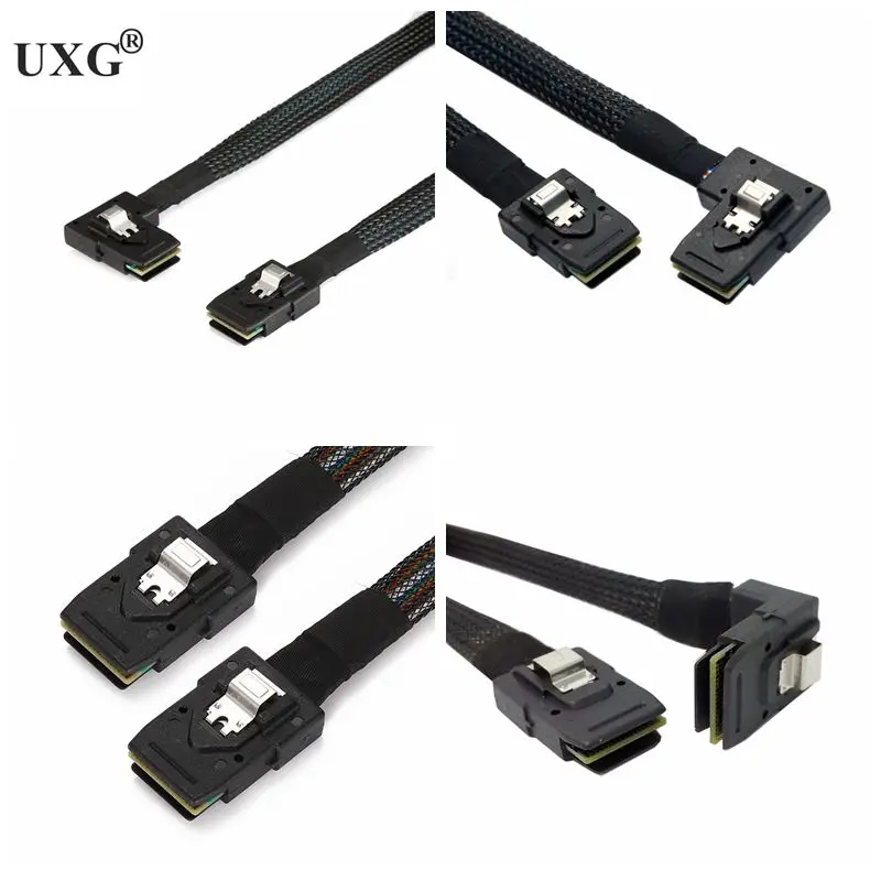 

90 Degree Right Left Down Angle L Type SATA Cable Mini SAS Cable Mini SAS 36P To 36 Pin SFF-8087 To SFF8087 HD Data Cable 0.5M