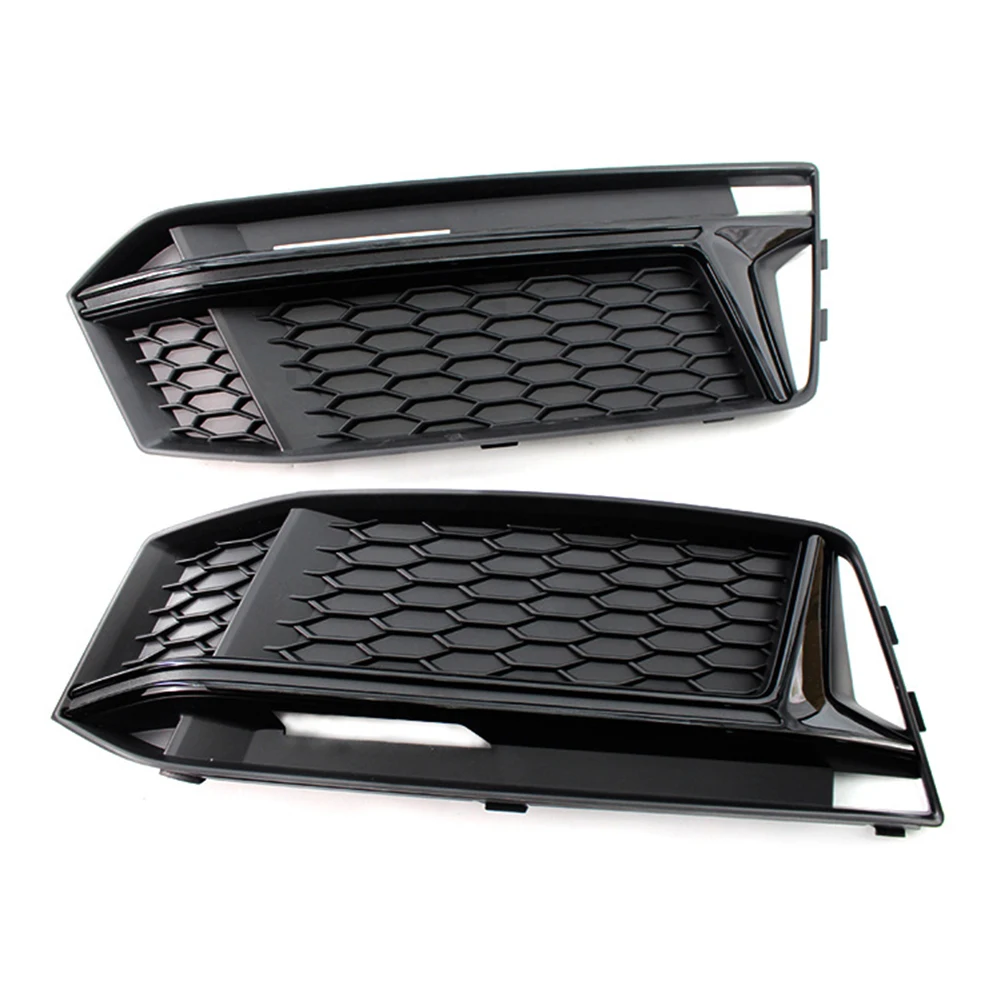 

Set Fog Light Grill Spare Easy Installation Front Replacement Accessories Long Lasting For S4 B9 S-Line 2016-2018