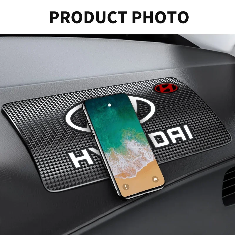 زخرفة السيارة البلاستيكية المضادة للانزلاق حصيرة لزجة الوسادة لوحة القيادة لشركة هيونداي i10 إلنترا جيتز سوناتا XG تيراكان توكسون كوبيه Trajet ماتريكس