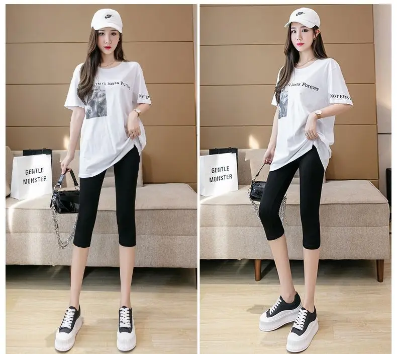 Leggings With Stripes Woman Squat-Proof Ropa Flexible Fluffy Patch Distressed Ladies' Butt-Lifted Spring Autumn Unlined Tightens