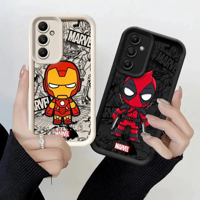 Phone Case for Samsung Galaxy A15 A25 A35 A55 A51 A71 A72 A73 A52 A52s A53 A54 5G TPU Silicone Soft Marvel Ironman Deadpool