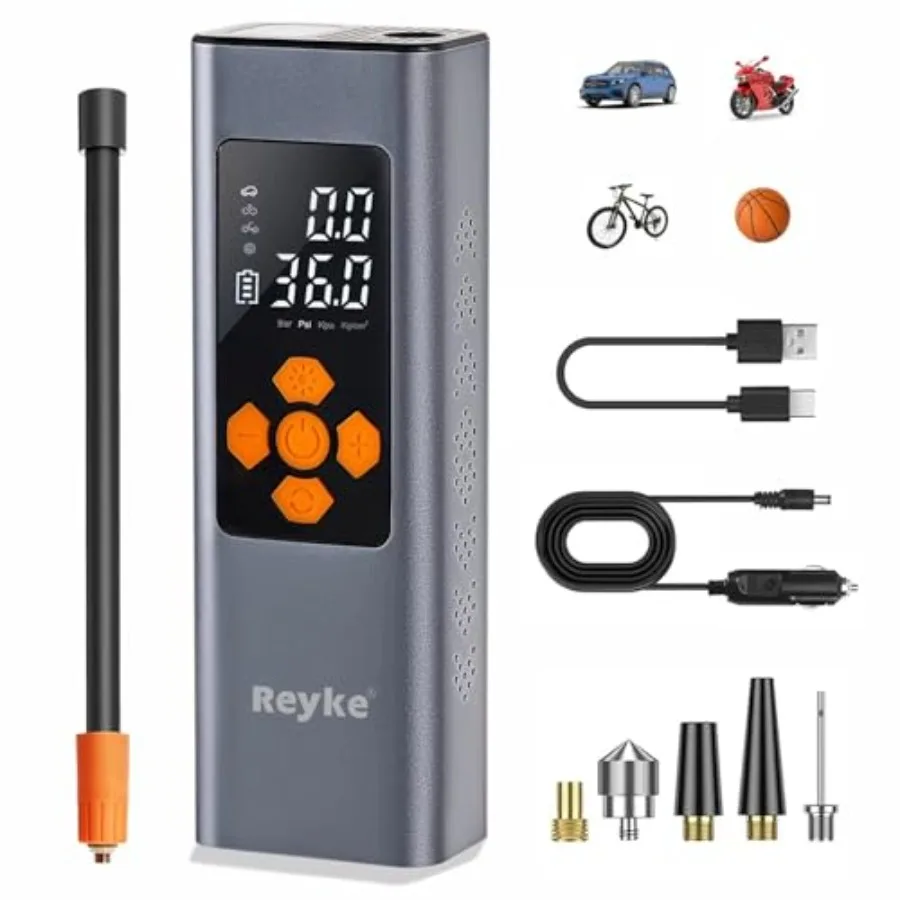 

Cordless Tire Inflator Portable Air Compressor 150PSI Emergency Air Pump for Car Tires with Auto Shutoff 12V DC Air Tire Pump w