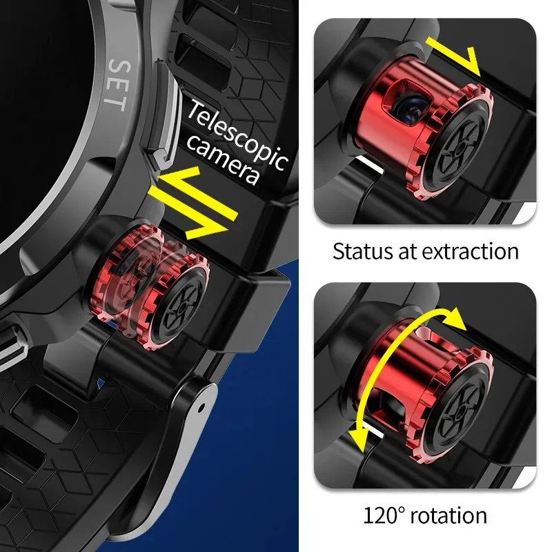 2024 NEW 4G Smartwatch Men Telescopic 120° Rotary Camera 1.43