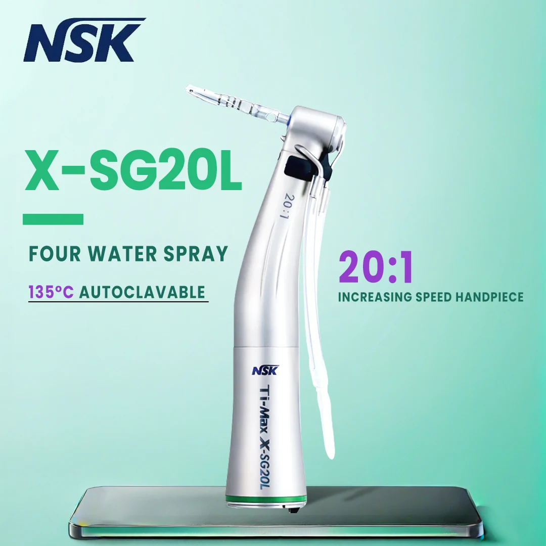 

NSK Push Button 1:5 Dental Contra Angle Handpiece Increase Speed Handpiece Mini Head Ti Max X95L Inner Water Spray Red Ring