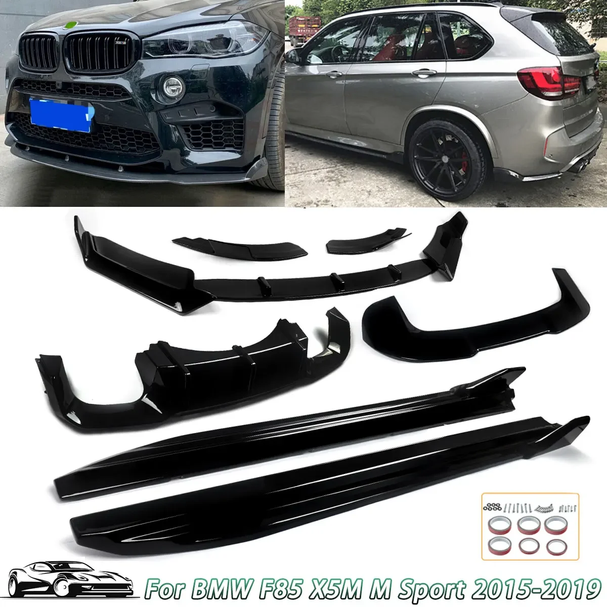 

Bumper Kit for BMW X5M F85 2014 2015 2016 2017 2018 Gloss Black Aero Body Kit Front Lip Rear Diffuser Side Skirts