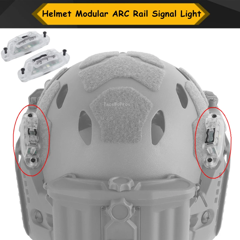 Luz señal para casco táctico con modo IR y blanco – Riel arco modular