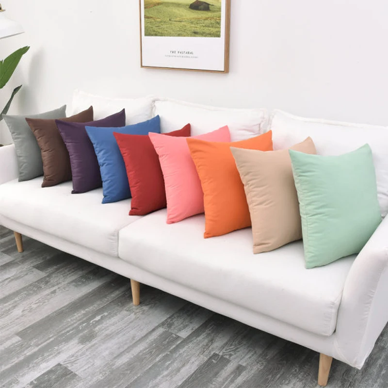 Outdoor Garden Waterproof Cushion Cover Solid Color UV Resistant Square Round Rectangle Pillowcase For Patio Furniture