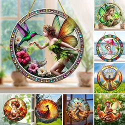 Enchanting Elf Fairy Acrylic Sun Catcher Window Door Display, Seasonal Summer Decor - for Home, Bar, for Daily Christmas Decor