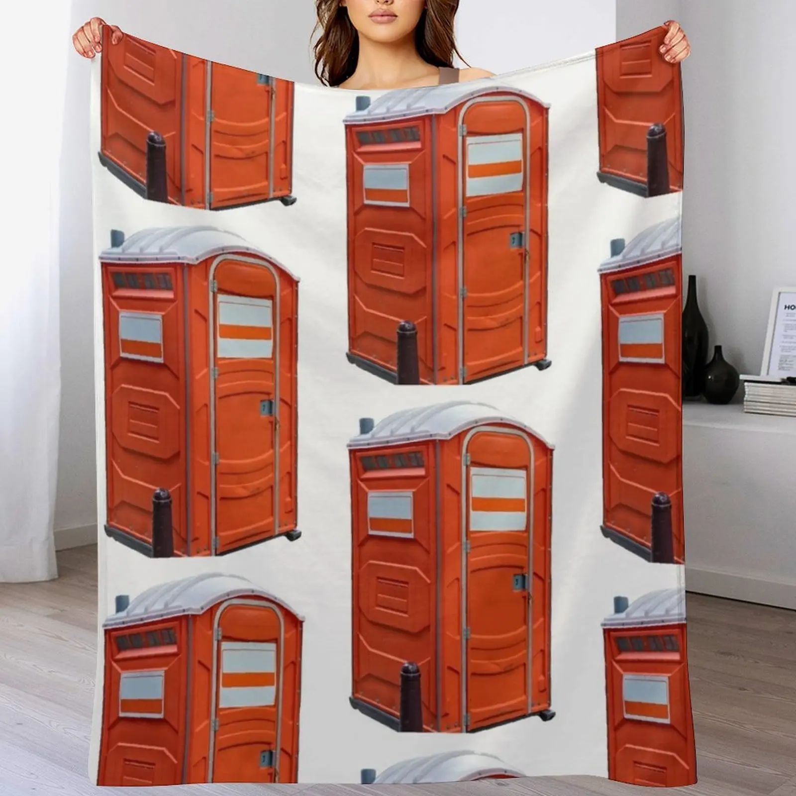 

Porta-potty public restroom Throw Blanket Breathable Lightweight Blanket for Adults Kids