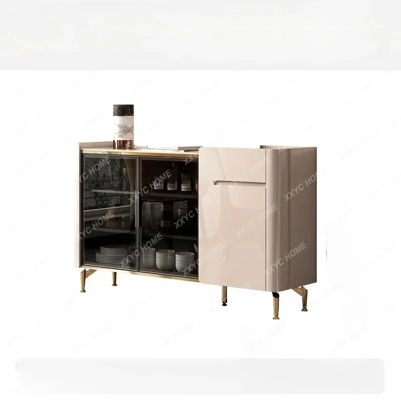 Q ضوء خزانة جانبية فاخرة غرفة المعيشة خزانة النبيذ المتكاملة جدار خزانة الشاي خزانة المطبخ