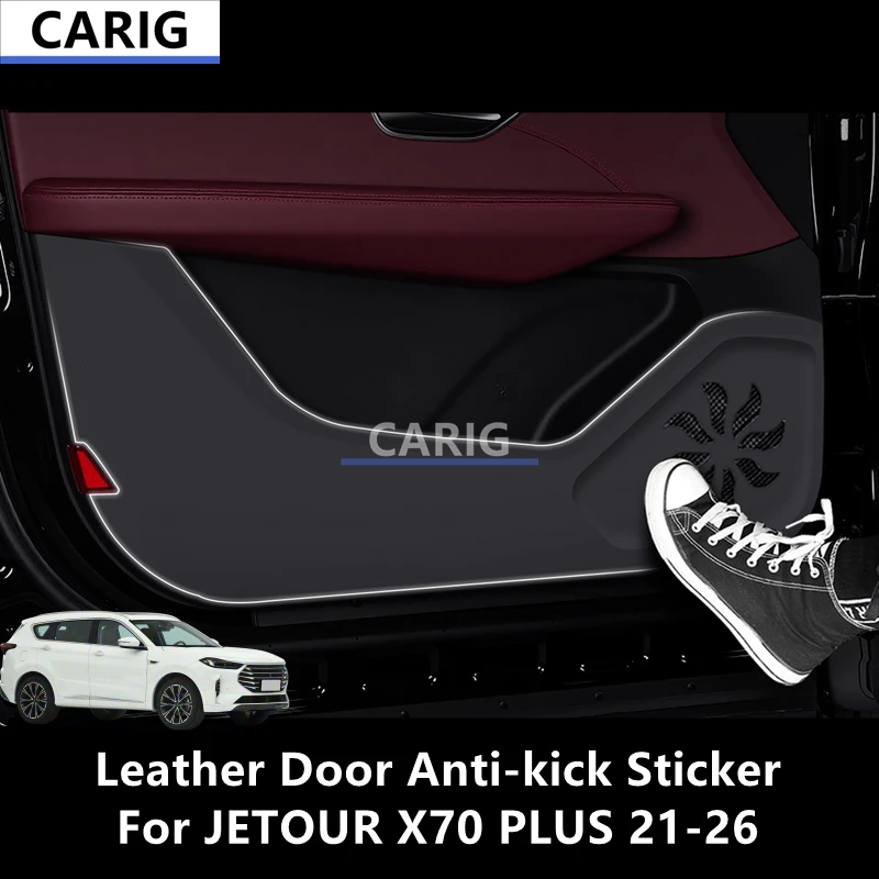 

For JETOUR X70 PLUS 21-26 Leather Door Anti-kick Sticker Modified Interior Car Accessories Refit Modification Decoration