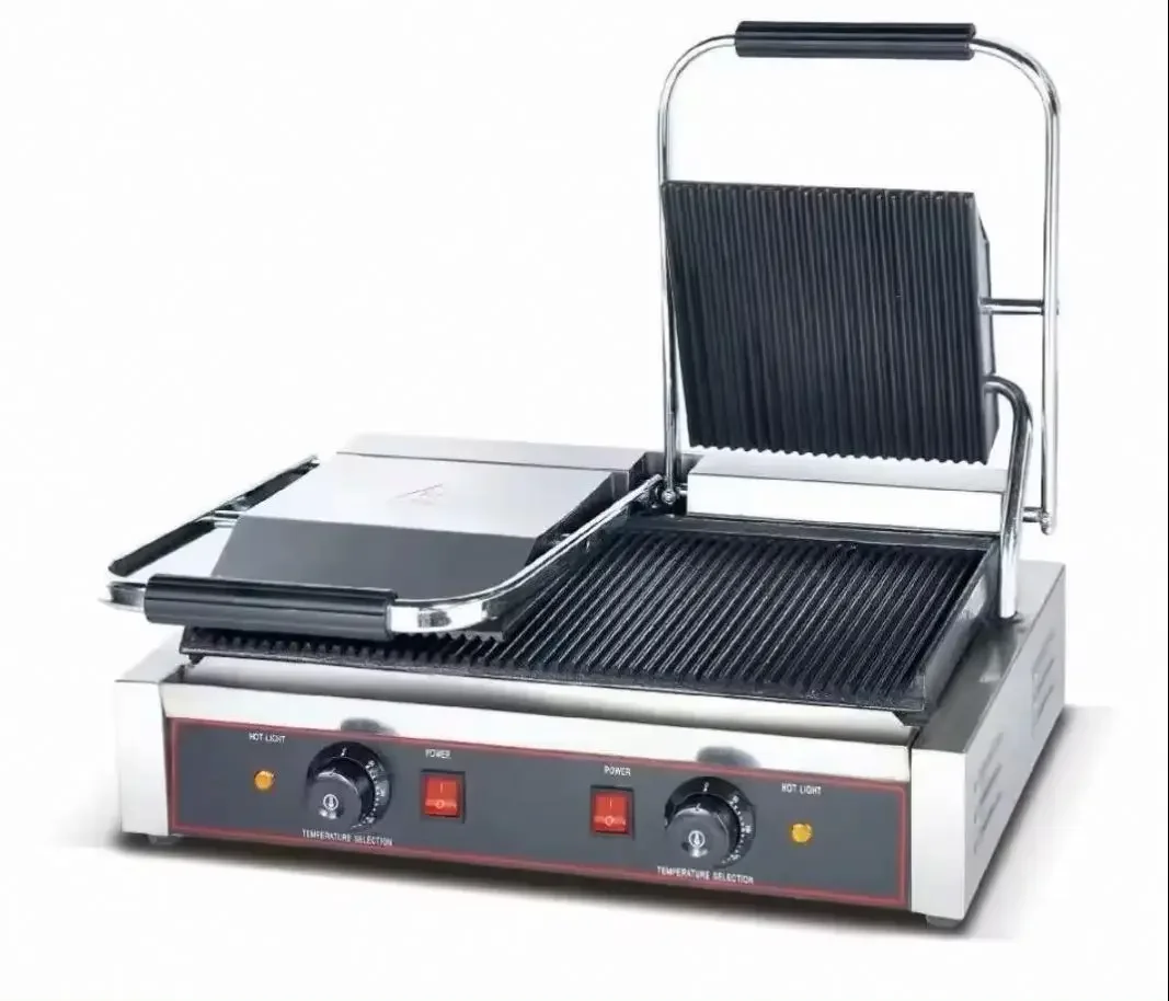 

Electric Stainless Steel Bbq Plate Panini Grill Machine Commercial Electric Panini Grill Press Board Grill