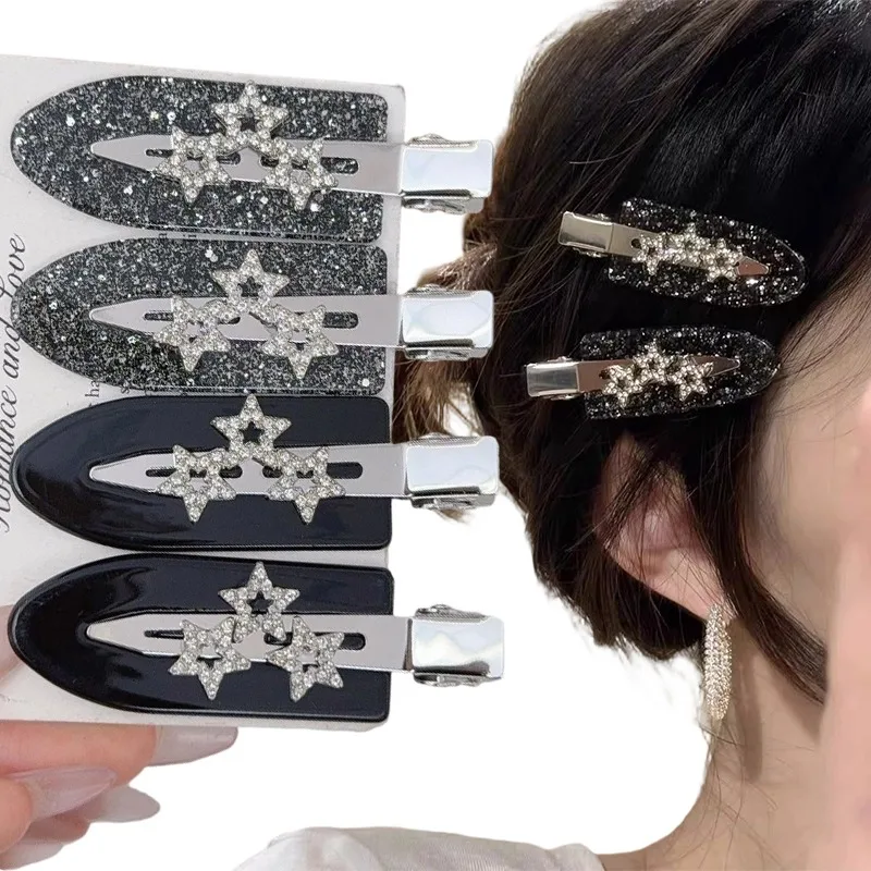 Nahtlose Stern-Strass-Haarspange, leichte, langlebige Kunststoff-Haarspange für Frauen und Mädchen, glänzende Haarnadel für Pferdeschwanz, Zopf, Hochzeit