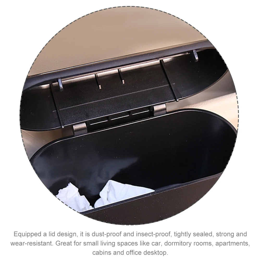 

Car Trash Can With Lid Mini Garbage Can For Vehicle Portable Dustproof Bin Auto Accessories Car Organization Small Spaces