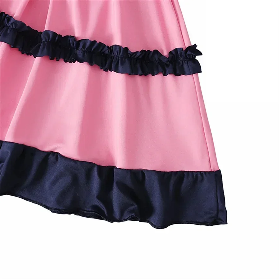 Rosa Bambini Abaya Ramadan Turchia Musulmano Primavera Hijab Maxi Vestito Set Bambini Islam Abbigliamento Eid Robe Abiti Ragazze Preghiera Caftano