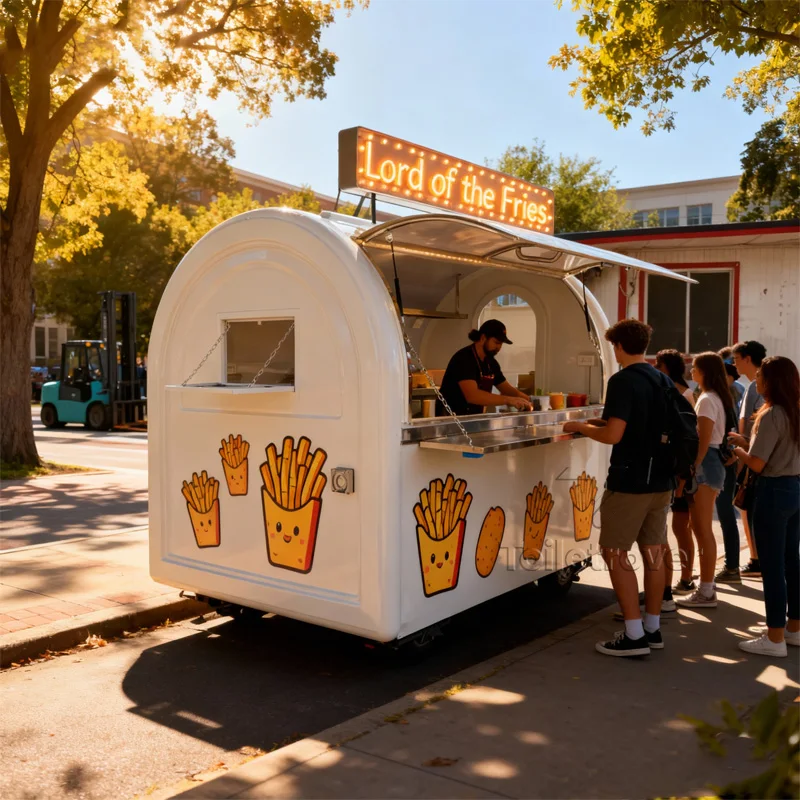 

Мини-фургон для уличной торговли едой, передвижной прицеп для мороженого и фастфуда, полностью оборудованный фуд-трейлер с кондиционером