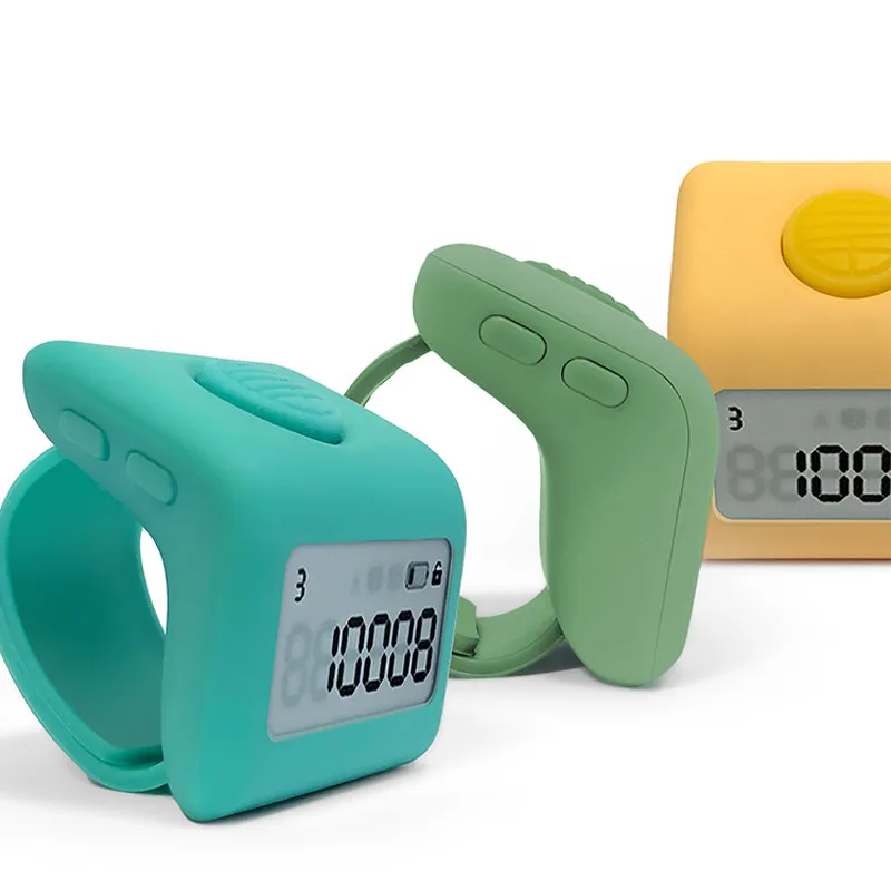Electronic Finger Ring Tally Counter, Rechargeable Luminous Display, Mini Hand Clicker for Inventory, Visitor, Prayer and Sports