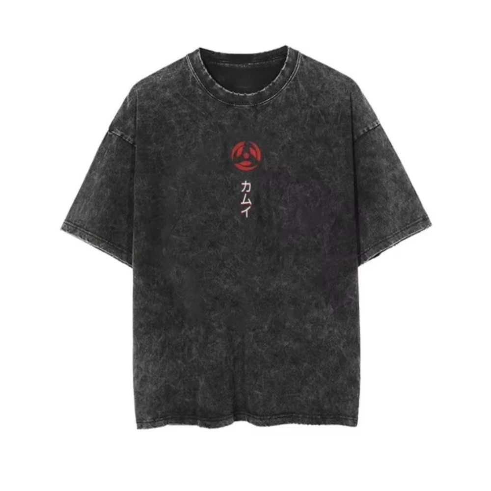 2025 Harajuku Street Wash T Shirt Retro Japanese Anime Printed Cotton T-shirt Men's Women's Summer Short Sleeve Tshirt