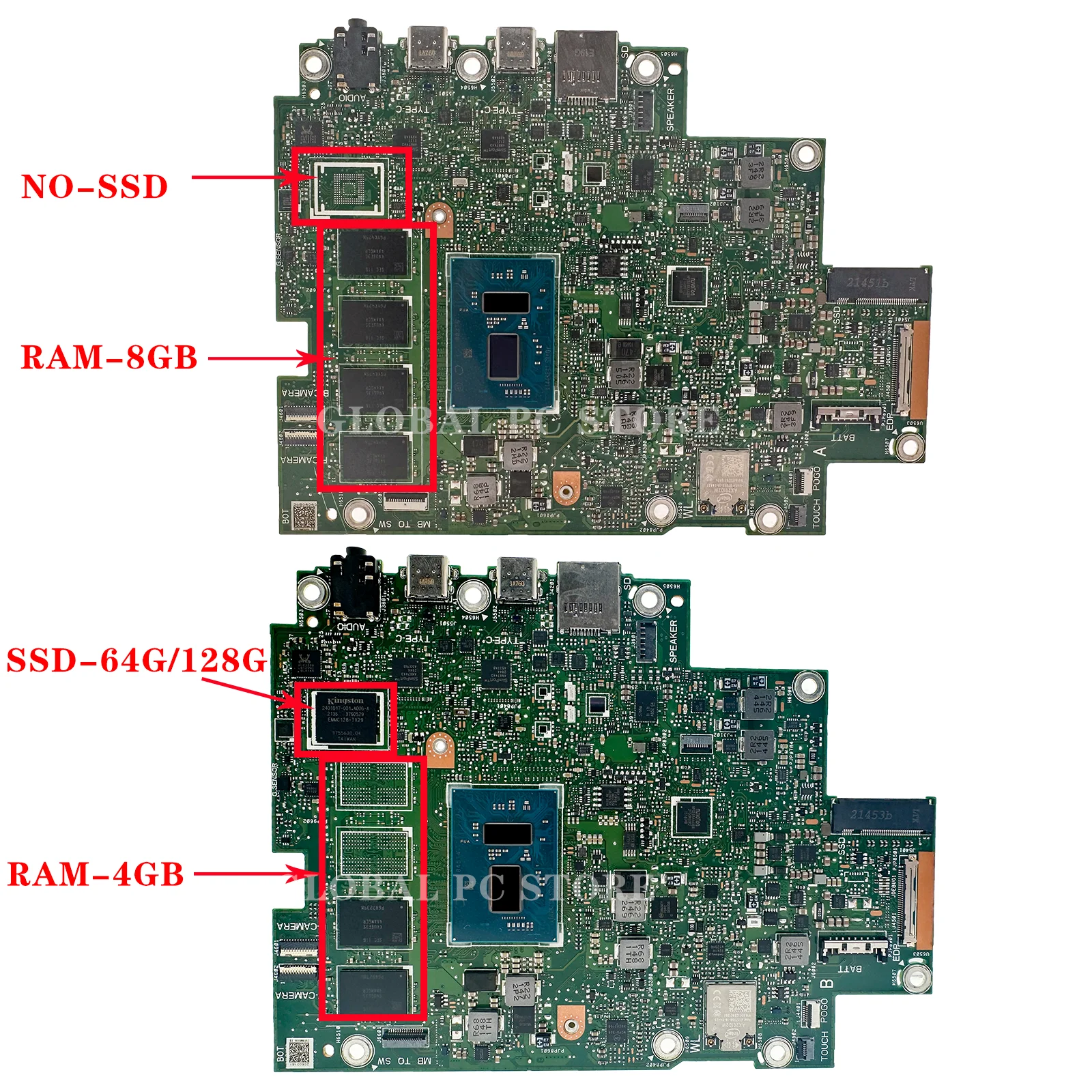 Imagem -03 - Kefu-placa-mãe Portátil para Asus Vivobook T3300ka 13 Slate Oled T3300 T3300k 4gb de Ram 8gb Rom N6000