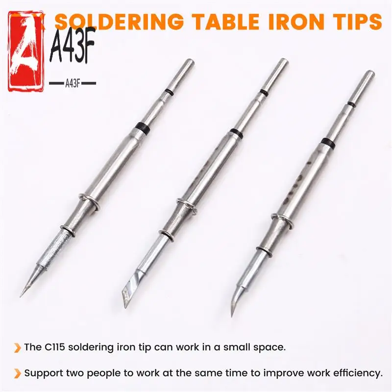 

A43F-Compatible Soldering Station Handle C115 Soldering Iron Tips Replacement Tools Universal Soldering Table Iron Tips