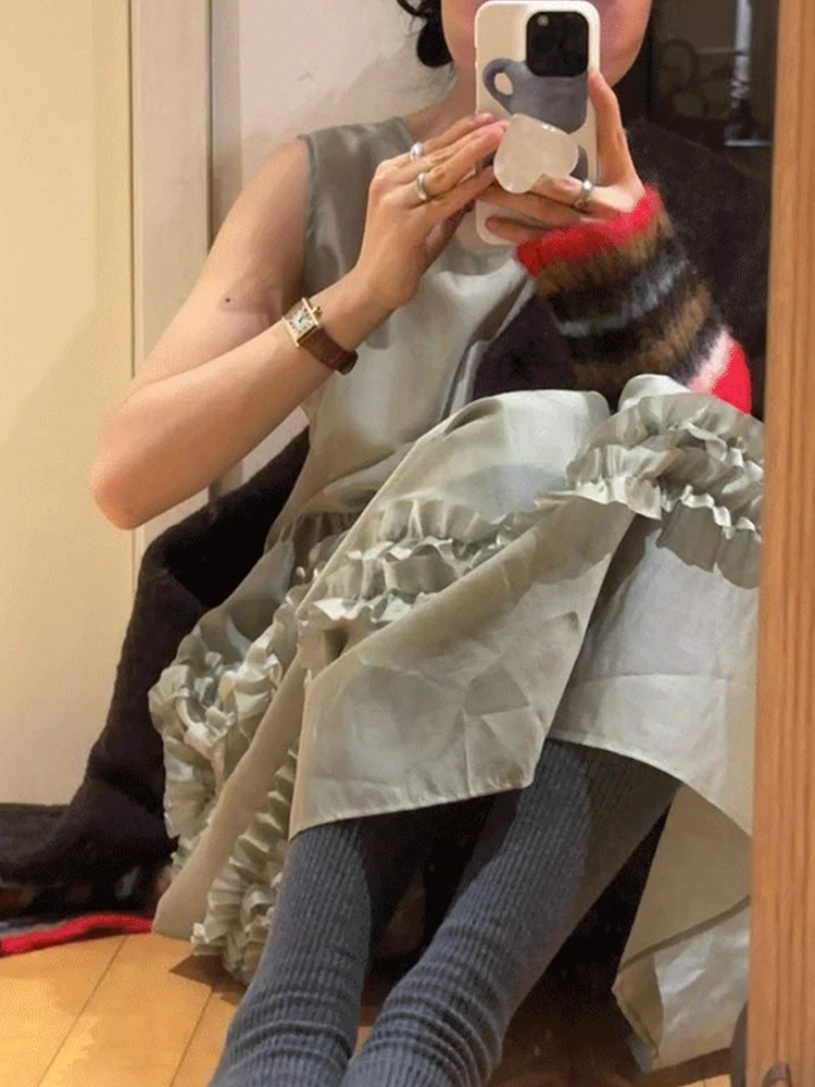 سترة أنيقة كلاسيكية مستديرة Ne فضفاضة ذات طبقات من Dr سترة نسائية ربيعية مضادة للشيخوخة كورية طويلة Dr