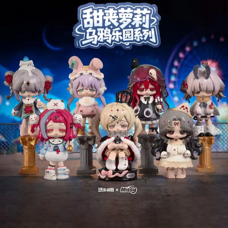 

New Play Seeks Trends Missy Sweet-Sad Lolita Second Generation Crow Paradise Series Trend Toy Blind Box Figurine Cute Girl Gift