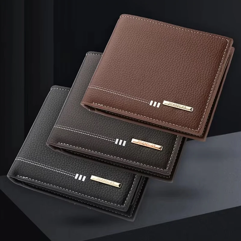 1Pc Neue Heiße Verkauf PU Leder männer Brieftasche Luxus Tragbare Geld Clip Kreditkarte Halter Geldbörse Business Kurze brieftasche für Männer