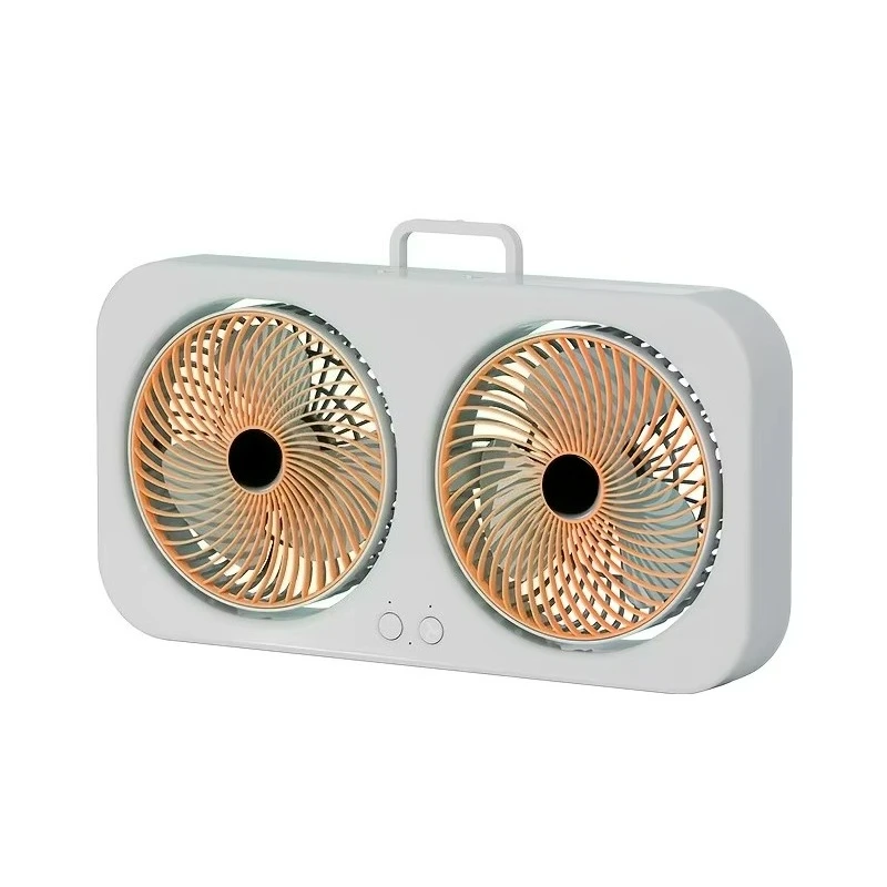 Factory Direct 2026 Dual Head USB Fan 360 Rotatable Blades Wall Mount or Freestanding Design Rechargeable Fan for Office Bedroom