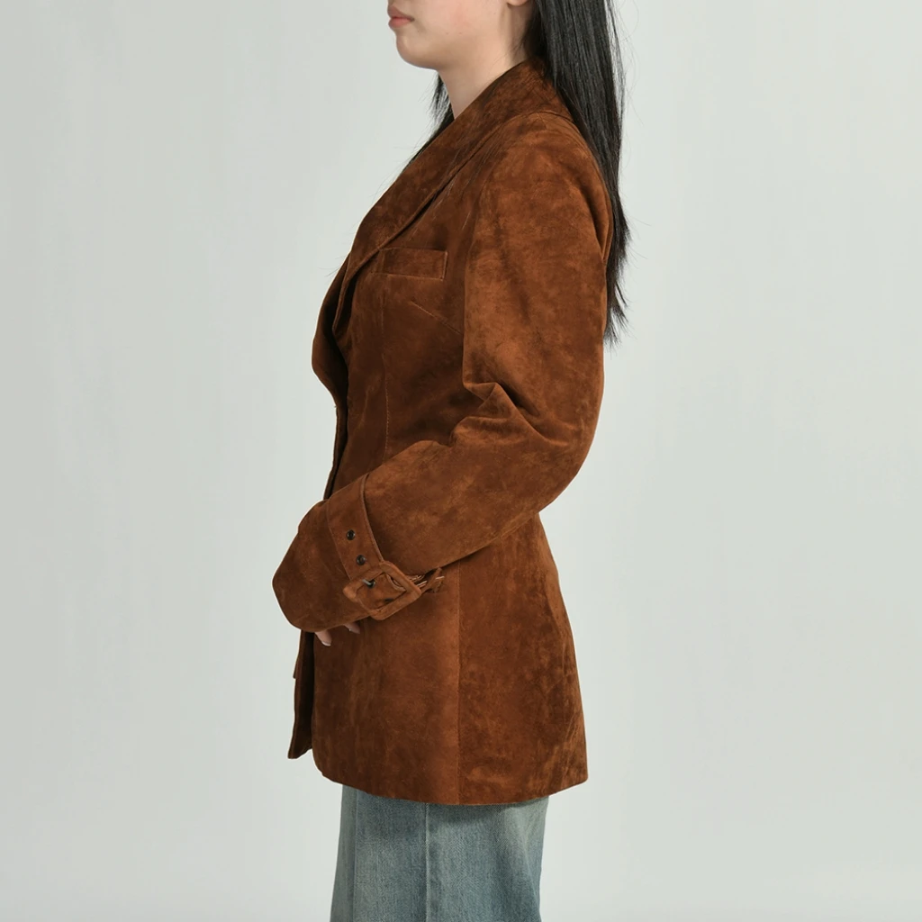 Jxwatcher Damen-Jacke aus echtem Wildleder, modisch, eng anliegend, echte Lederjacken, 2025, Herbst-Winter-Ledermantel, neue Oberbekleidung