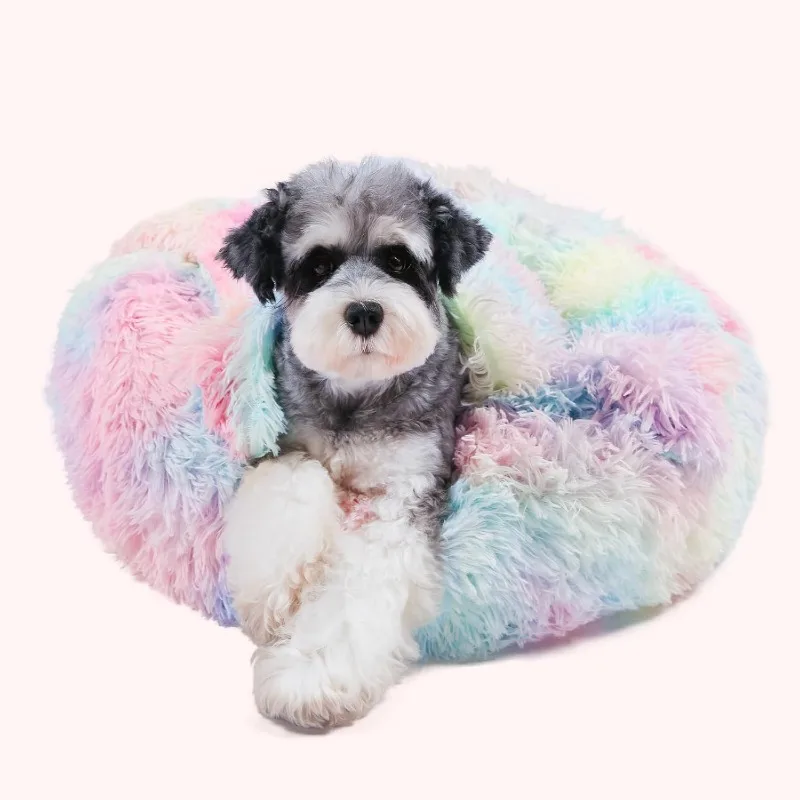 Dog Beds for Small Dogs, Donut Dog Bed with Blanket Attached, Calming Dog Bed Washable (20