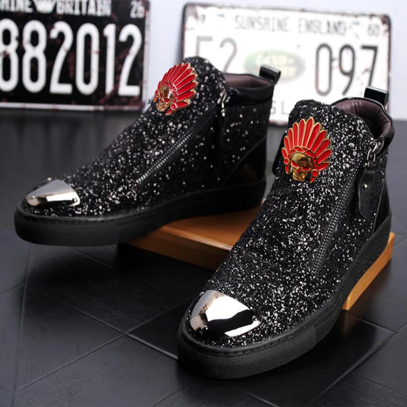 NEW Men\'s boots  hip-hop dance shoes versatile high-top casual shoes high-bang casual sports  A4