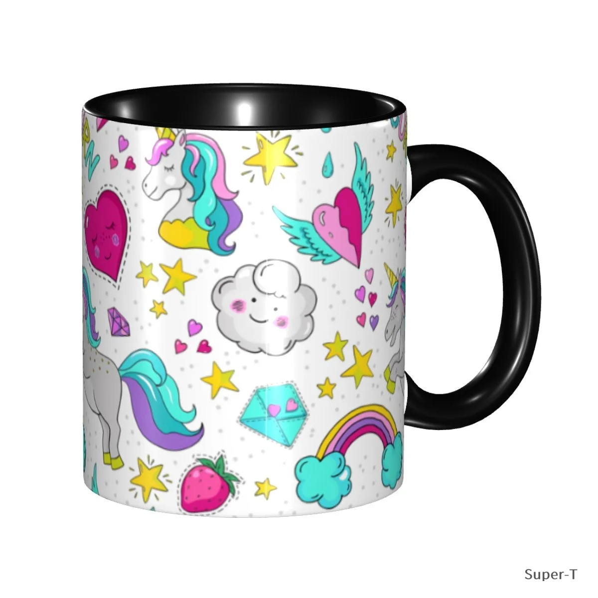 Doodle Unicorn Creative Ceramic Coffee Mug Landscape Tea Milk Cup Home Office Gift Mugs 330ml