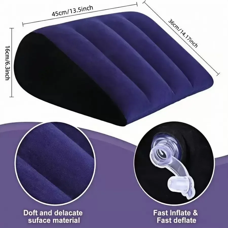 Inflatable Wedge Pillow Love Intercourse Cushion 18 Adult Sexuality Position Couple Body Support Cushion Air Triangular Pillow image 4