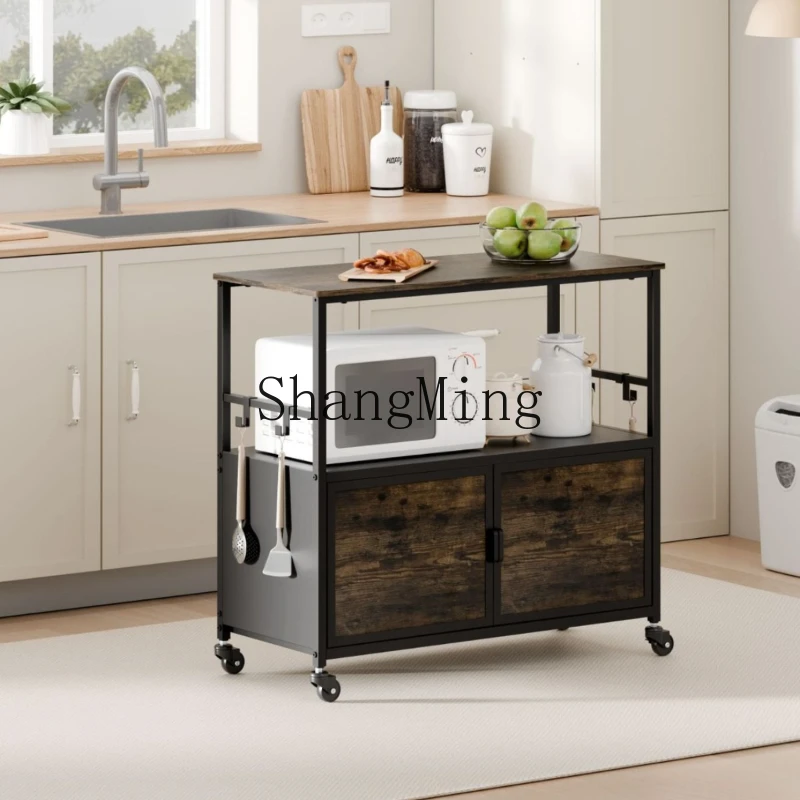 

ZYY simple multi-functional coat rack floor-to-ceiling mobile home kitchen microwave oven rack trolley